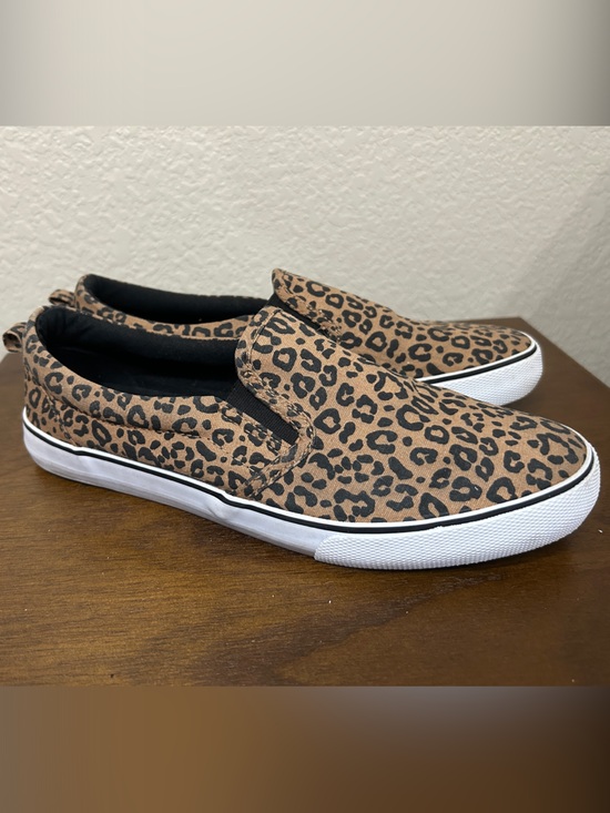 a new day Shoes - a new day Black Fabric Animal Print Slip on Shoe
